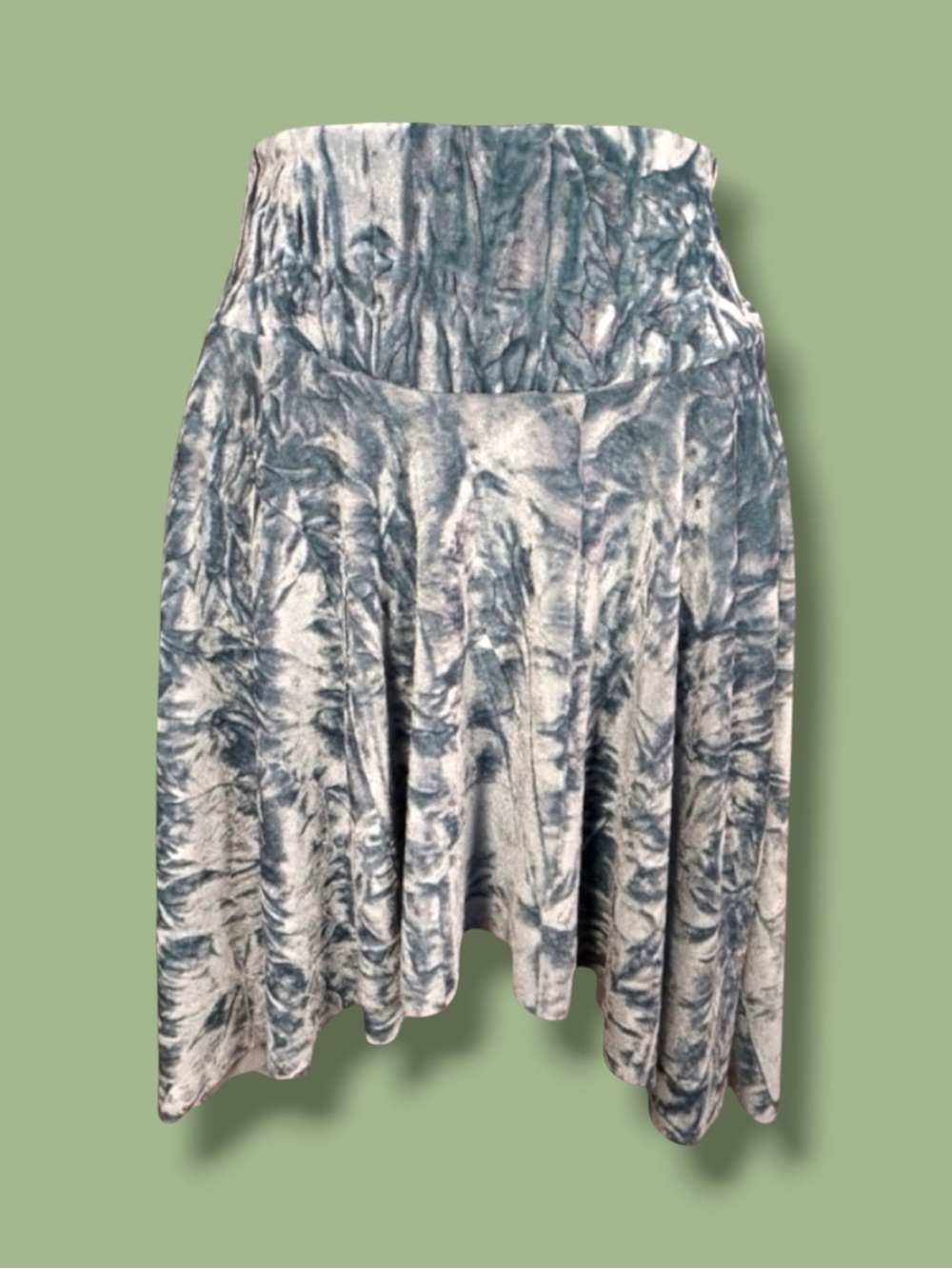 UO Silence + Noise Skirt Blue Mini Crushed Velvet Asymmetrical Hem Balletcore M